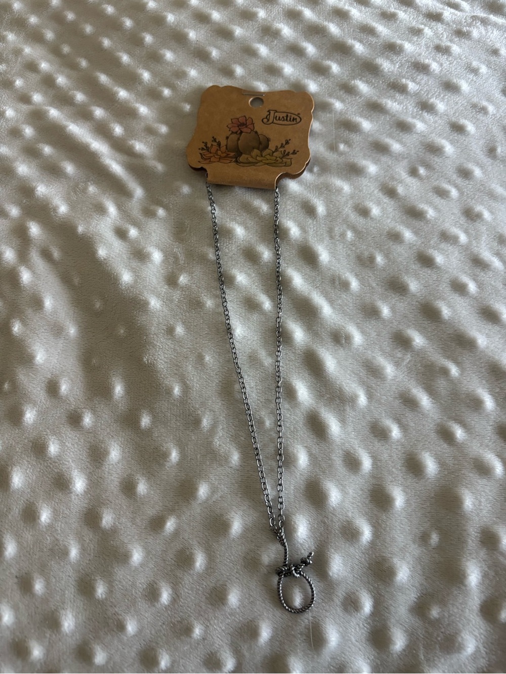 Justin Necklace Honda Knot Lasso Rope Charm On Chain NWT